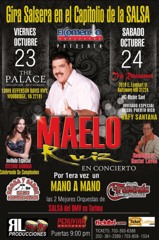 Event - MAELO RUIZ/  Gira Romantico & Boricua - Woodbridge, Virginia - October 23, 2015 | concert tickets