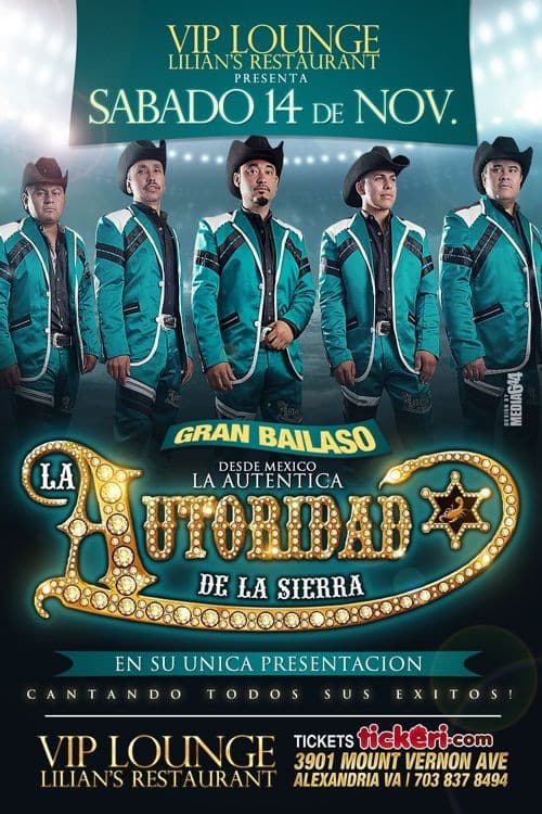Event - La Autoridad de la Sierra en Virginia - Alexandria, Virginia - November 14, 2015 | concert tickets