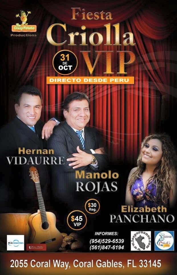Event - Fiesta Criolla VIP en Coral Gables - Miami, Florida - 31 de octubre de 2015 | concert tickets