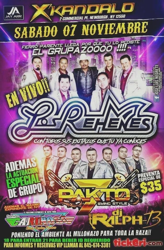 Event - Los Rehenes en Newburgh NY - Newburgh, New York - 7 de noviembre de 2015 | concert tickets