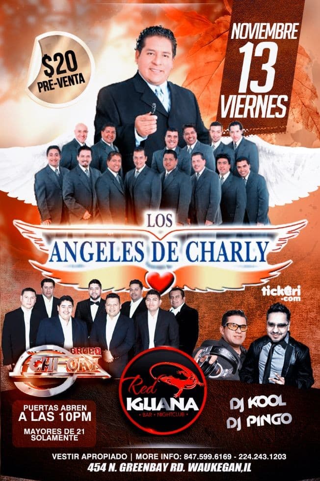 Event - LOS ANGELES DE CHARLY | CUMBIATON RED IGUANA - Waukegan, Illinois - 13 de noviembre de 2015 | concert tickets