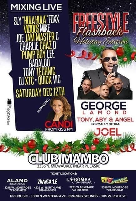 Event - HOLIDAY EDITION FREESTYLE FLASHBACK UP CLOSE & PERSONAL CONCERT & DANCE PARTY - Chicago, Illinois - 12 de diciembre de 2015 | concert tickets