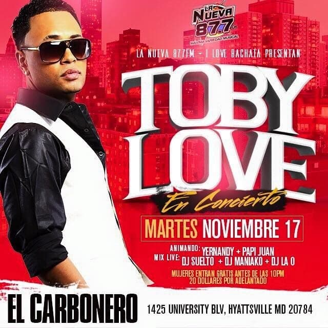Event - Toby Love - Hyattsville, Maryland - November 17, 2015 | concert tickets