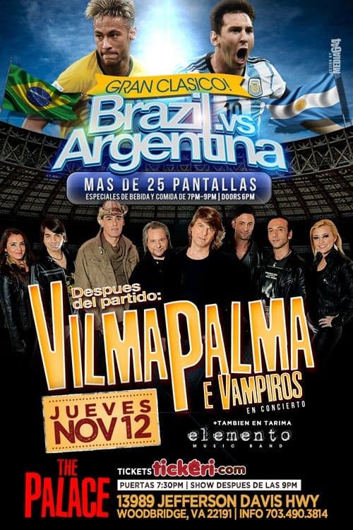 Event - Vilma Palma e Vampiros En Virginia - Woodbridge, Virginia - November 12, 2015 | concert tickets