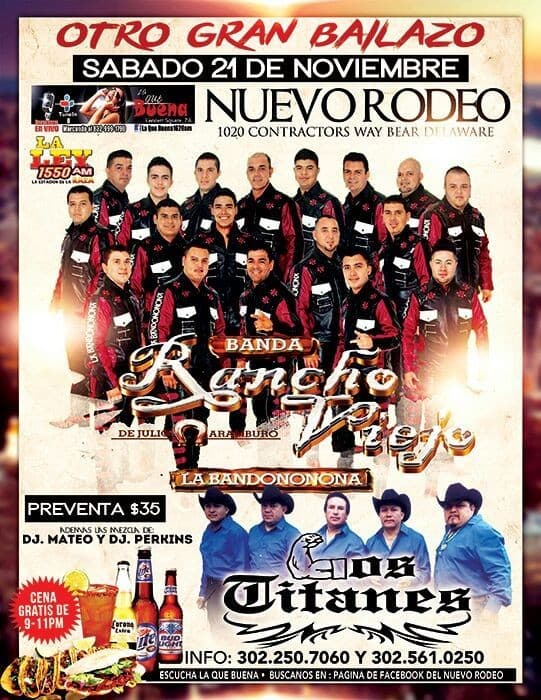 Event - Banda Rancho Viejo y Los Titanes en Delaware - Bear, Delaware - November 21, 2015 | concert tickets