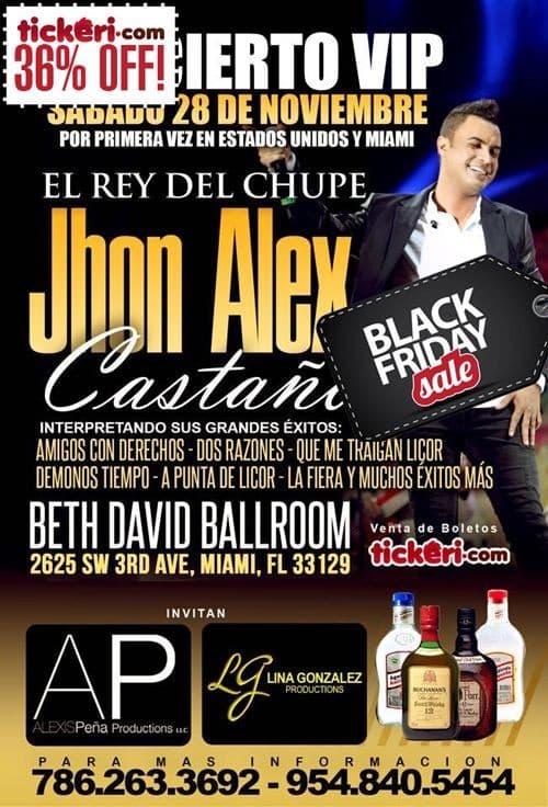 Event - Jhon Alex Castano en Miami - Miami, Florida - November 28, 2015 | concert tickets