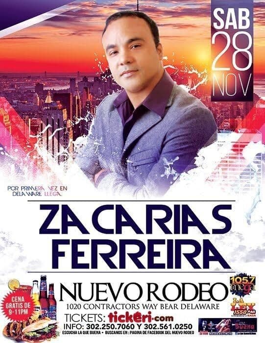 Event - Zacarias Ferreira en Delaware - Bear, Delaware - November 28, 2015 | concert tickets