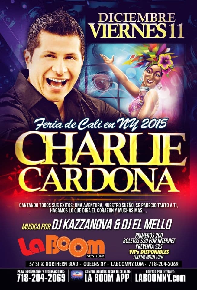 Event - Feria de Cali con Charlie Cardona en New York - Woodside, New York - December 11, 2015 | concert tickets