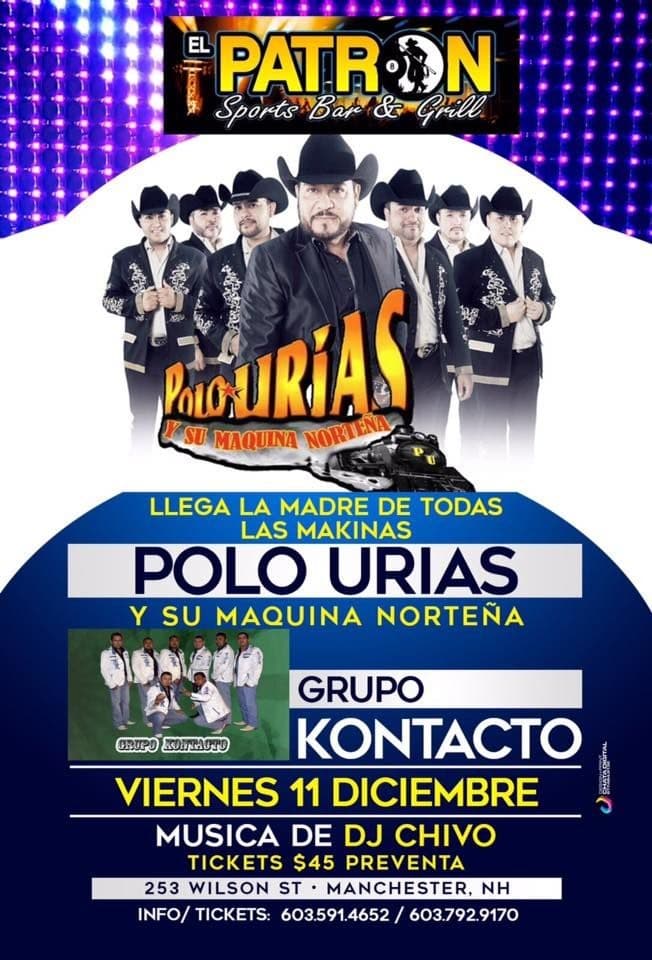 Event - Polo Urias en Manchester New Hampshire - Manchester, New Hampshire - December 11, 2015 | concert tickets