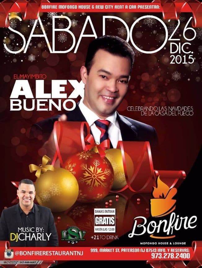 Event - Alex Bueno en Paterson NJ - Paterson, New Jersey - 26 de diciembre de 2015 | concert tickets