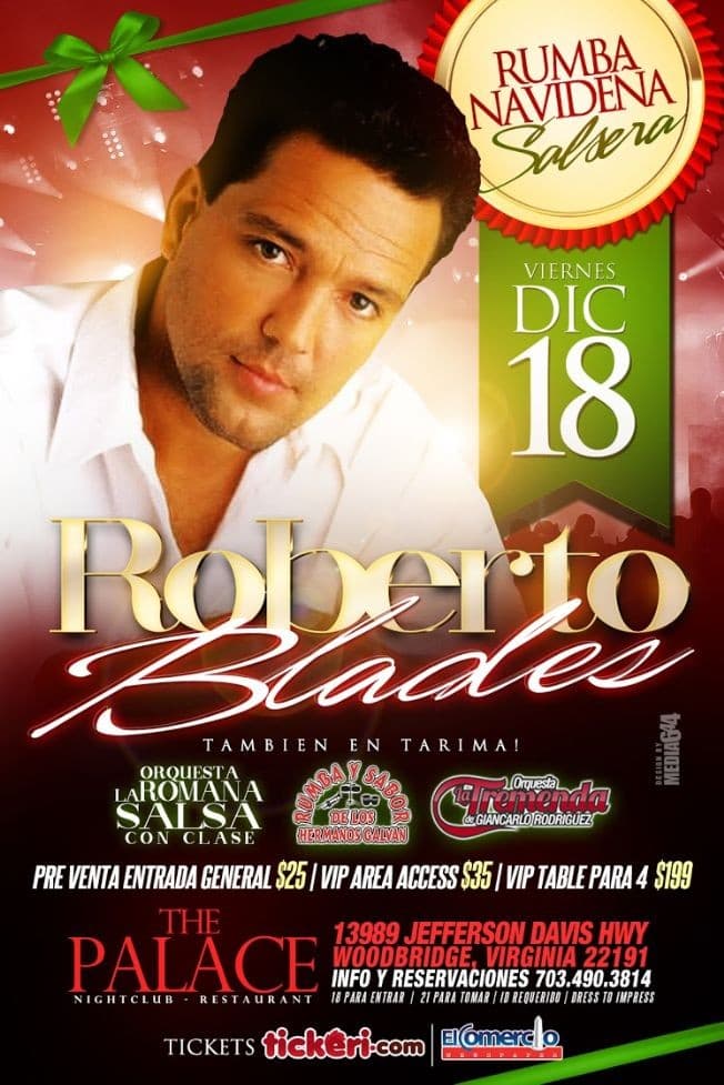 Event - RumbaNavideñaSalsera, Roberto Blades y 3 Orquestas del DMV - Woodbridge, Virginia - December 18, 2015 | concert tickets