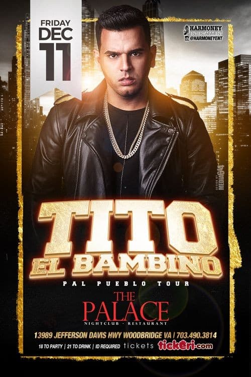 Event - Tito El Bambino en Virginia - Woodbridge, Virginia - December 11, 2015 | concert tickets