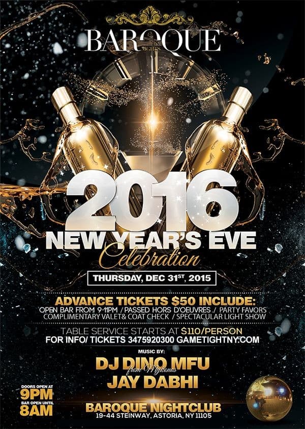 Event - New Years Eve 2016 Baroque - Astoria, New York - December 31, 2015 | concert tickets