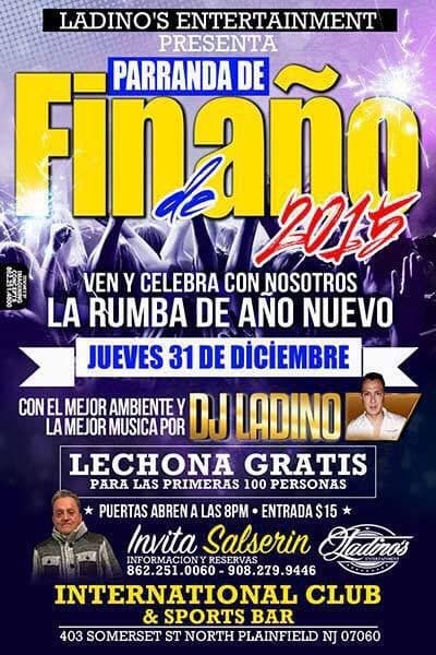 Event - Parranda de Fin de Año en Plainfield NJ - North Plainfield, New Jersey - December 31, 2015 | concert tickets