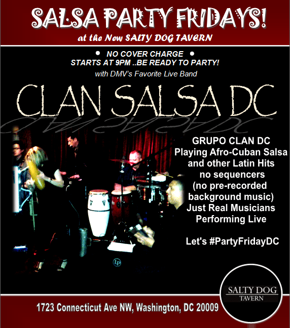 Event - THIS FRIDAY: SALSA PARTY FRIDAYS -- with DMV's Party Band Clan Salsa DC - Washington, District Of Columbia - January 8, 2016 | concert tickets
