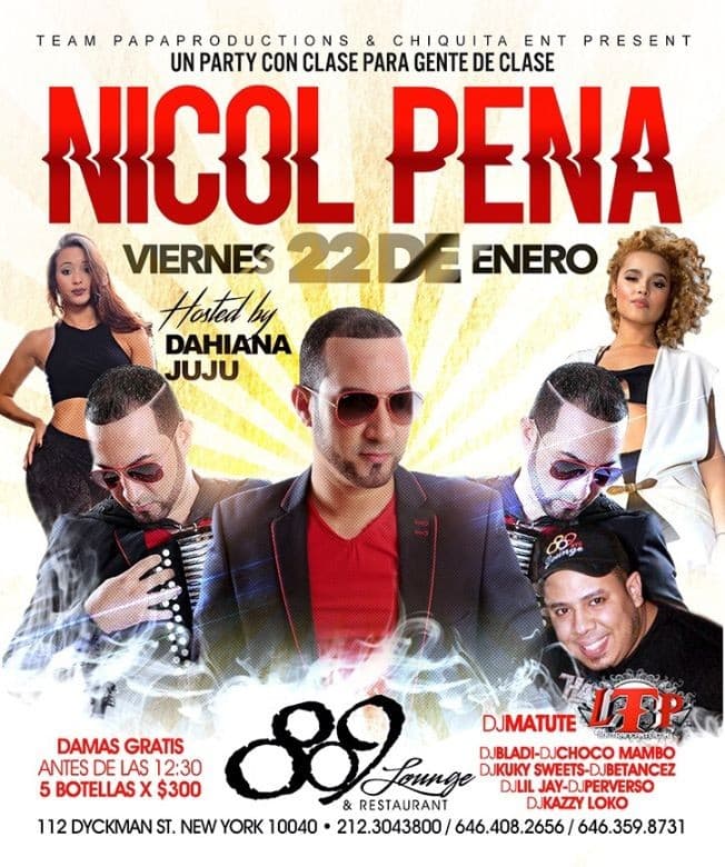 Event - Nicol Pena en New York - New York, New York - January 22, 2016 | concert tickets