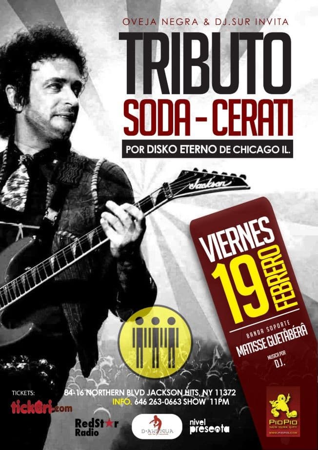 Event - TRIBUTO Soda - Cerati en New York - jackson heights, New York - February 19, 2016 | concert tickets
