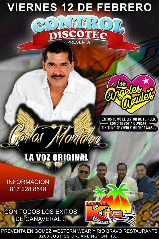 Event - Carlos Montalvo de Los Angeles Azules en Arlington TX - Arlington, Texas - February 12, 2016 | concert tickets
