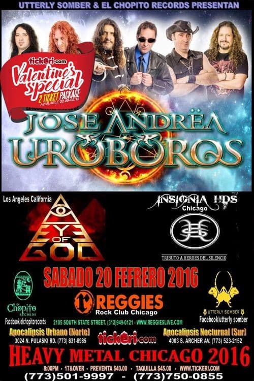 Event - Jose Andrea Ex Vocalista de Mago de Oz con Uroboros en Chicago - Chicago, Illinois - February 20, 2016 | concert tickets
