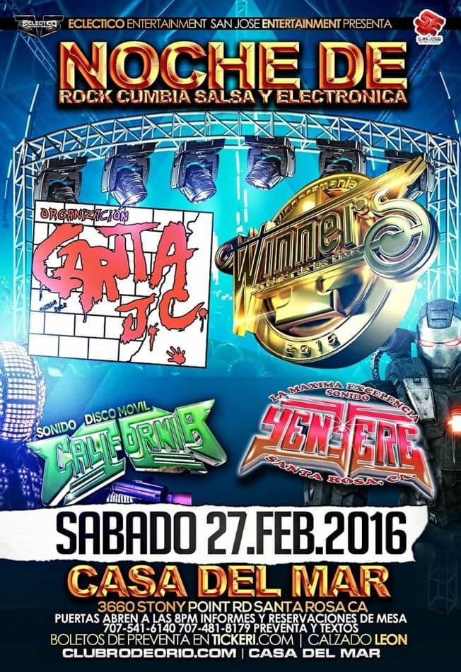 Event - Carita JC & Winners - Santa Rosa, California - 27 de febrero de 2016 | concert tickets