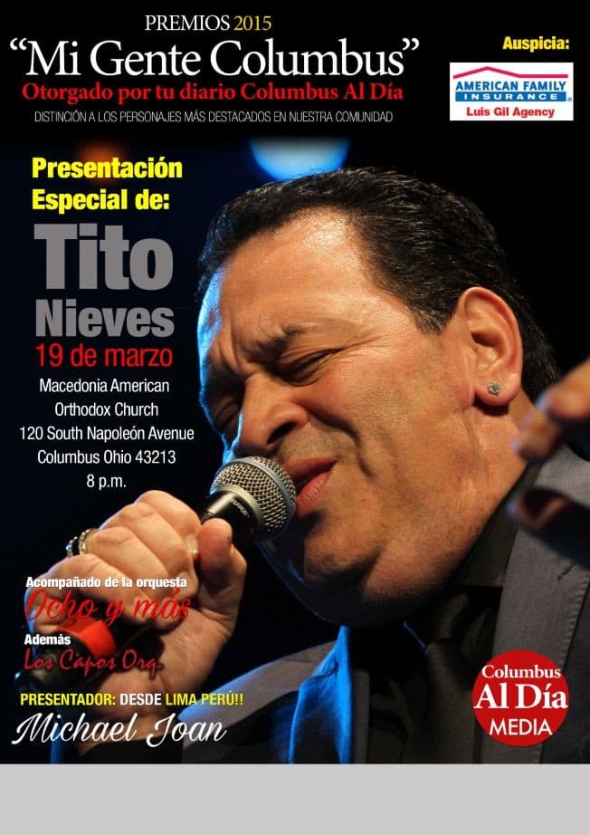 Event - Tito Nieves en Ohio - Columbus, Ohio - March 19, 2016 | concert tickets