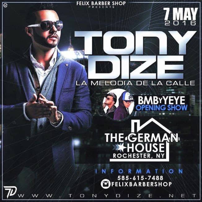 Event - TONY DIZE LA MELODIA DE LA CALLE - Rochester, New York - May 7, 2016 | concert tickets