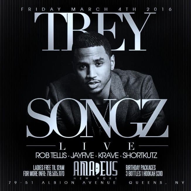 Event - Trey Songz Live At Amadeus Nightclub - Queens, New York - March 4, 2016 | concert tickets