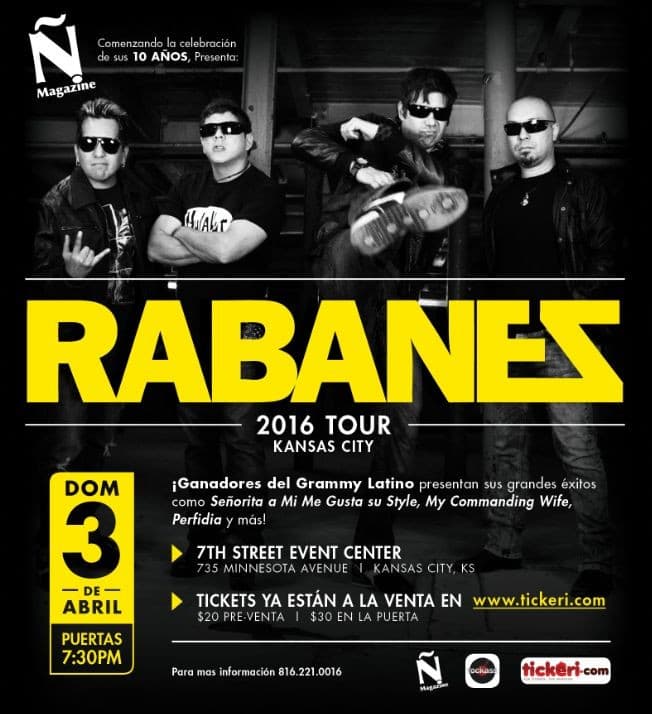 Event - Los Rabanes en Kansas City - Kansas City, Kansas - April 3, 2016 | concert tickets