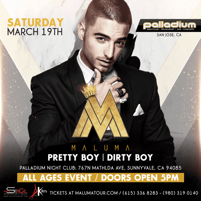 Event - Maluma en San Jose ALL AGES CONCERT - Sunnyvale, California - March 19, 2016 | concert tickets