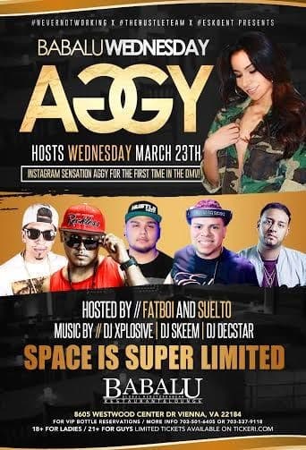 Event - Aggy Hosting @ Babalu in Tysons Corner, VA - Vienna, Virginia - March 23, 2016 | concert tickets