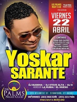 Event - Yoskar Sarante en Stamford CT - Stamford, Connecticut - April 22, 2016 | concert tickets