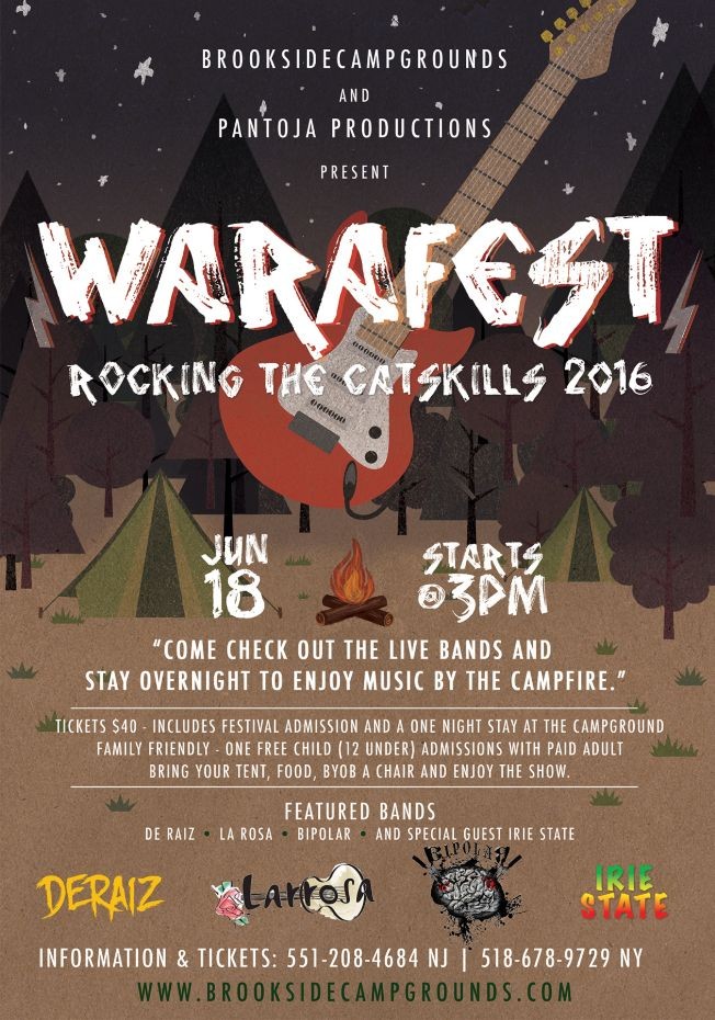 Event - !! WARAFEST ROCKING THE CATSKILLS 2016 !! - Catskill, New York - June 18, 2016 | concert tickets