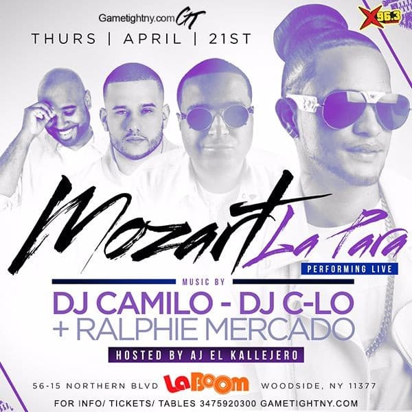 Event - Mozart La Para Live At La Boom - Woodside, New York - April 21, 2016 | concert tickets