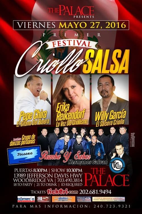 Event - PRIMER FESTIVAL CRIOLLO SALSA - Woodbridge, Virginia - May 27, 2016 | concert tickets