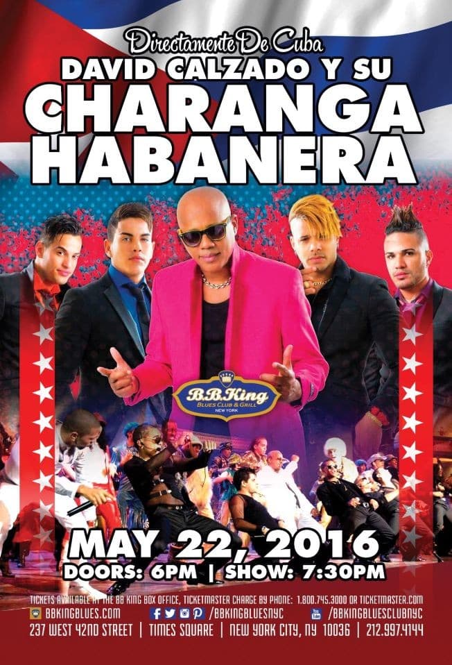 Event - David Calzado Y Su Charanga Habanera - New York, New York - 22 de mayo de 2016 | concert tickets