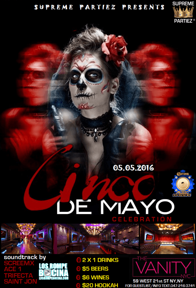 Event - CINCO DE MAYO PARTY at THE VANITY NYC - New York, New York - May 5, 2016 | concert tickets