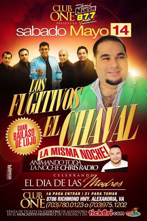 Event - Los Fugitivos  & El Chaval De La Bachata en Alexandria,VA - Alexandria, Virginia - May 14, 2016 | concert tickets