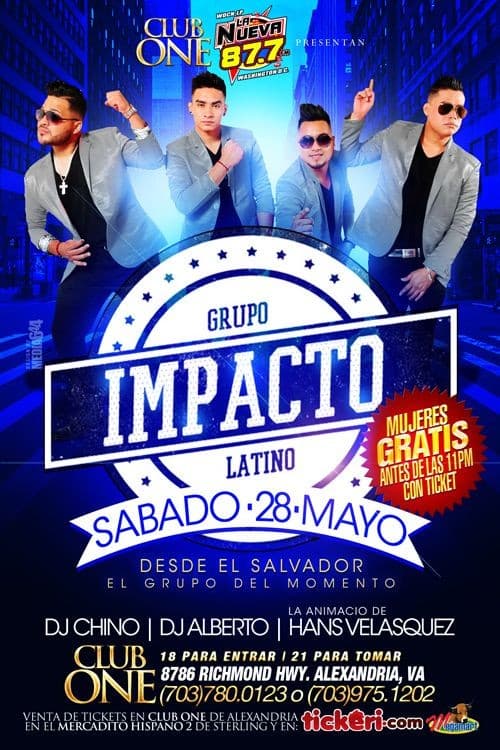 Event - Grupo Impacto Latino en Alexandria, VA - Alexandria, Virginia - May 28, 2016 | concert tickets