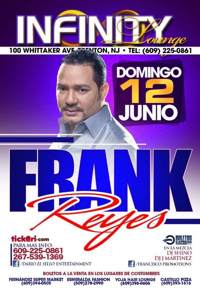 Event - Frank Reyes en Trenton, NJ - Trenton, New Jersey - June 12, 2016 | concert tickets