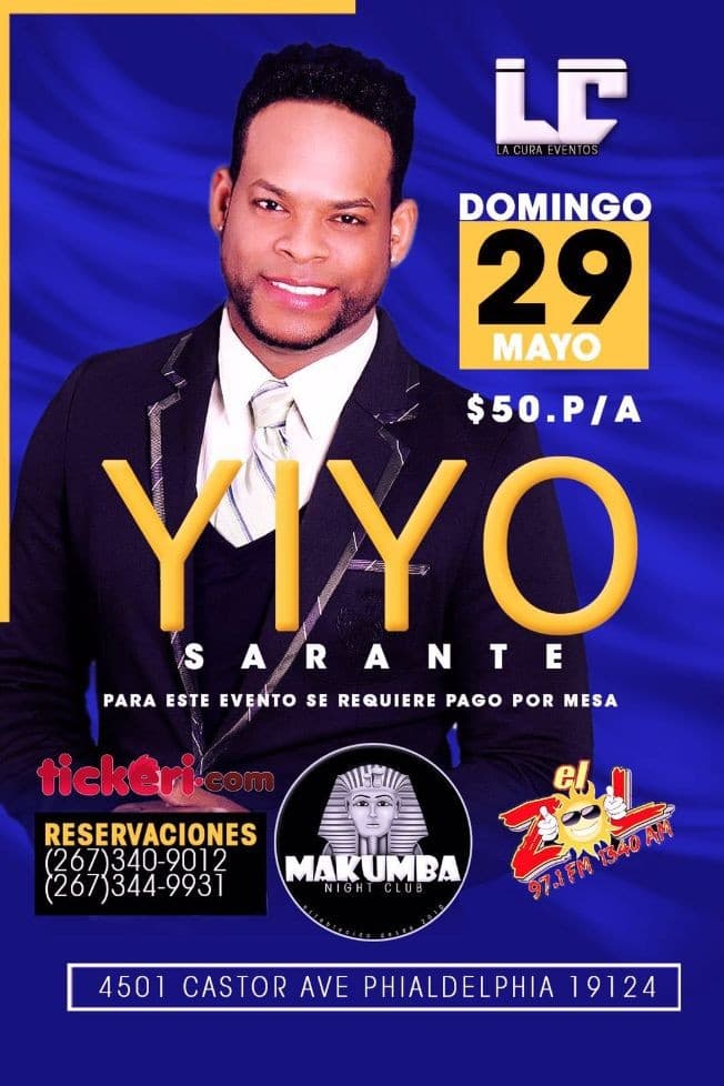 Event - Yiyo Sarante Philadelphia,PA - Philadelphia, Pennsylvania - May 29, 2016 | concert tickets