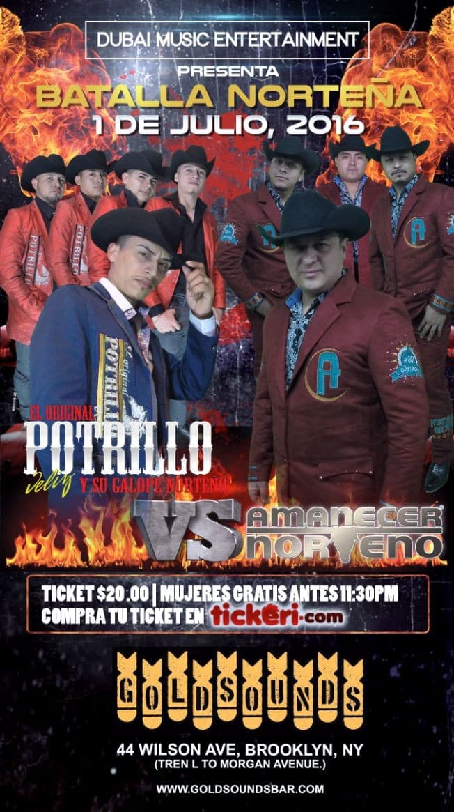 Event - Batalla Norteña Tour en New York City - Brooklyn, New York - July 1, 2016 | concert tickets