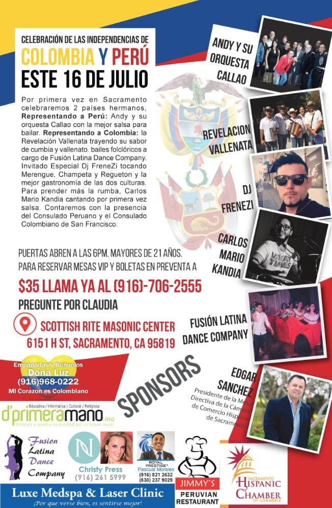 Event - Festival de Colombia & Perú en Sacramento,CA - Sacramento, California - July 16, 2016 | concert tickets