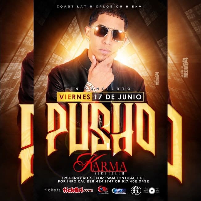 Event - Pusho en Vivo el MVP - Fort Walton Beach, Florida - June 17, 2016 | concert tickets
