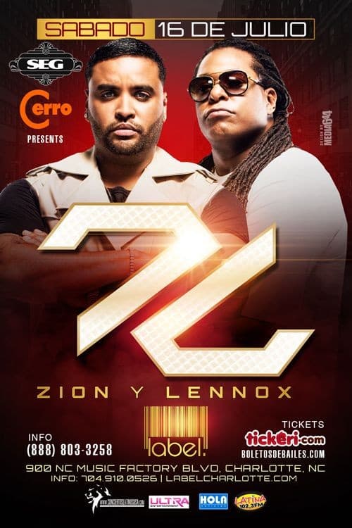 Event - Zion y Lennox Live @Label Charlotte, NC POSTPONED - Charlotte, North Carolina - July 16, 2016 | concert tickets