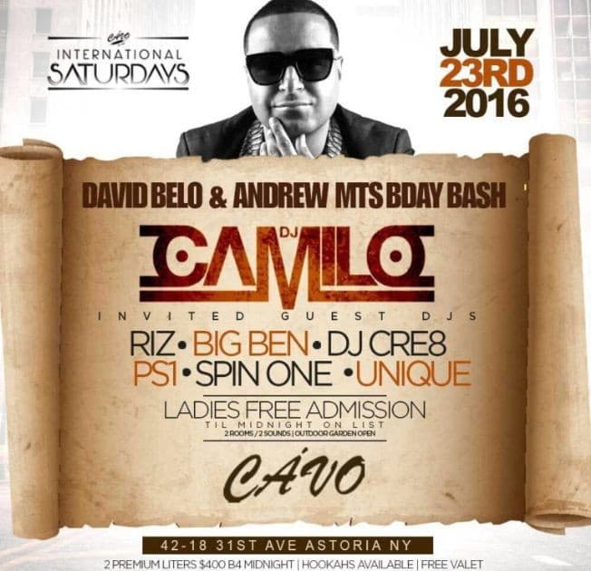 Event - INTERNATIONAL SATURDAYS AT CAVO ASTORIA. - Astoria, New York - July 23, 2016 | concert tickets