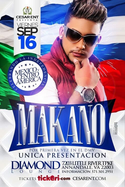 Event - Makano en concierto CANCELADO - Annandale, Virginia - September 16, 2016 | concert tickets