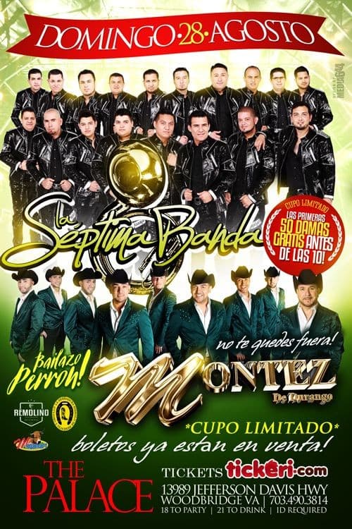 Event - Bailazo De Lujo!!! La Septima Banda  & Montez De Durango - Woodbridge, Virginia - August 28, 2016 | concert tickets