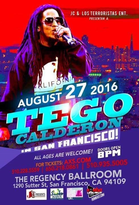 Event - Tego Calderon en concierto - San Francisco, California - August 27, 2016 | concert tickets