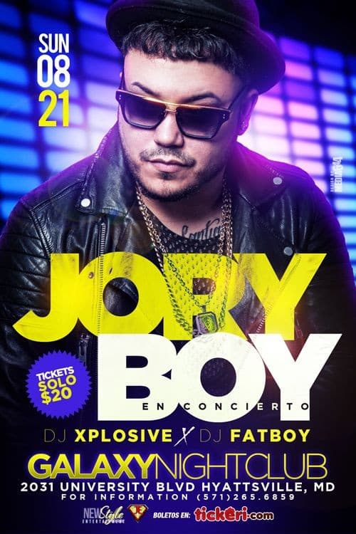 Event - Jory Boy en concierto - Adelphi, Maryland - August 21, 2016 | concert tickets