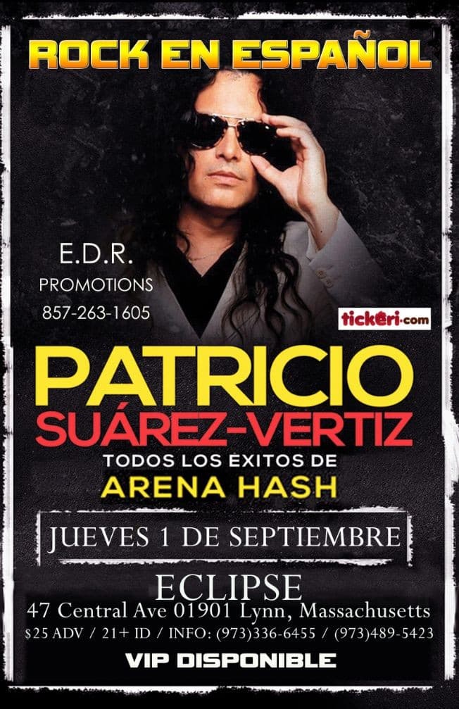 Event - Patricio Suarez Vertiz en Boston - Lynn, Massachusetts - September 1, 2016 | concert tickets